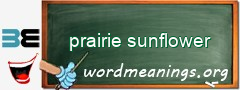 WordMeaning blackboard for prairie sunflower